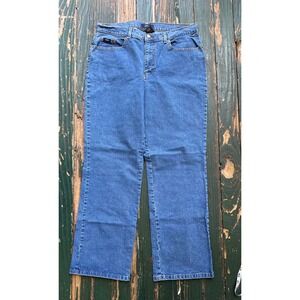 IZOD Jeans Womens 14 Blue Medium Wash Straight Leg Stretch Denim Pants Y2K vtg